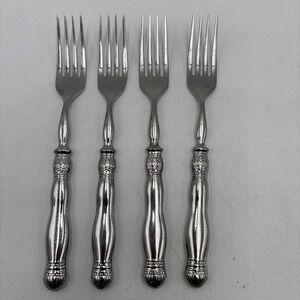 Set of 4  Glossy Stainless DINNER FORKS  Southern Living GALLERY  8 1/4"